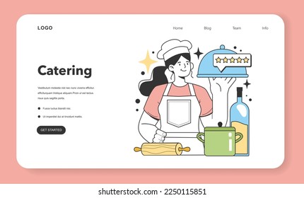 Catering business web banner or landing page. Industries and areas for a starting and developing a new start-up, local business. Potential for growth and success. Flat Vector Illustration