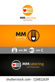 Catering & Cooking logo template and its variants in black and orange variant