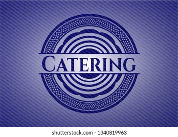 Catering emblem with denim texture