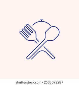Catering ícone de logotipo plano ilustração vetorial