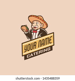 catering food man retro vector logo