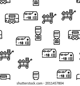 Catering Food Service Vector Seamless Pattern Thin Line Illustration