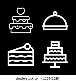 catering icon set about room service and wedding cake vector set