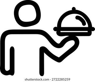 Catering Icon Set. Enthaltend Speiseservice, Eventplanung, Gericht, Tischeinstellung, Lieferung, Buffet, gutes Essen, Kellner, Tablett, Speisewagen, Koch und mehr. Bearbeitbare Liniensymbole. Vektorgrafik