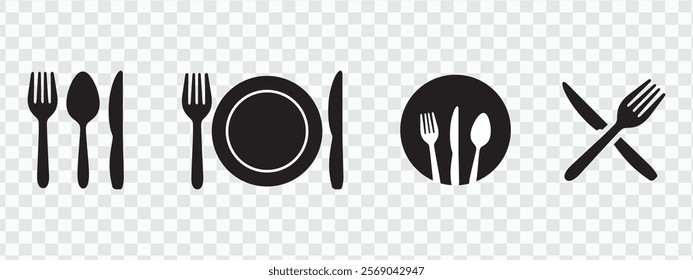 Catering Icon Set - Cutlery, Tableware, and Dining Essentials