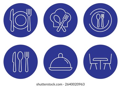 Catering icon set. Fork, knife, plate and spoon. Menu symbol. Restaurant icon. cutlery icon set. vector illustration on white background eps 10.