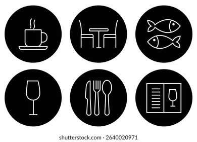 Catering icon set. Fork, knife, plate and spoon. Menu symbol. Restaurant icon. cutlery icon set. vector illustration on white background eps 10.
