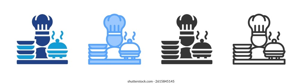Catering icon set multiple style collection
