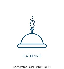 icono de catering. Icono de contorno lineal delgado aislado en fondo blanco. Signo de restauración de vector de línea, símbolo para web y móvil