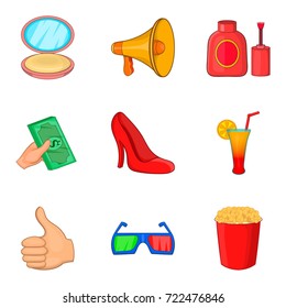 Catering icons set. Cartoon set of 9 catering vector icons for web isolated on white background