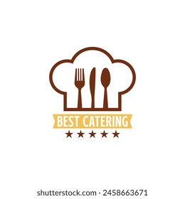 catering logo with fork, spoon and knife. food catering service logo template