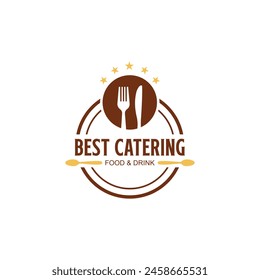 logo de catering con tenedor, cuchara y cuchillo. servicio de catering de alimentos logo Plantilla