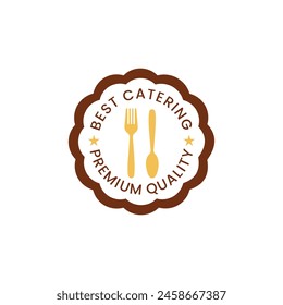 catering logo with fork, spoon and knife. food catering service logo template