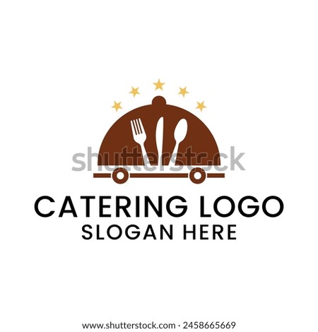 catering logo with fork, spoon and knife. food catering service logo template