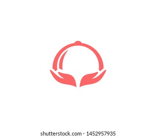 Catering logo hand restaurant vector 