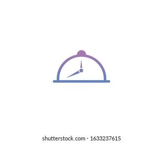Catering logo restaurant clock time vector 