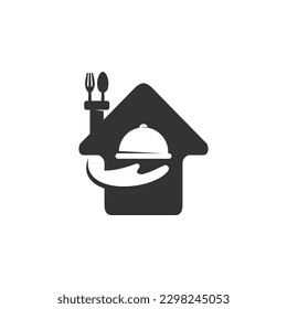 Vorlage für das Catering-Logo. Symbolillustration Markenidentität. Einzige und flache Illustration. Vektorgrafik