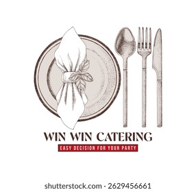 Catering logo template vector illustration
