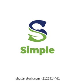 catering logo.letter S spoon and leaf icon vector