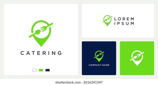 Catering map logo design template