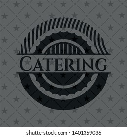 Catering realistic dark emblem. Vector Illustration. Detailed.