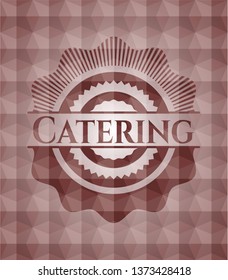 Catering red geometric pattern emblem. Seamless.