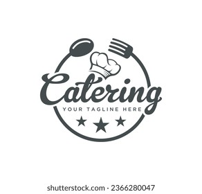 Catering restaurant food logo design on white background, Vector illustration.