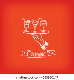 Catering service, design logo. 