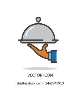 Catering service icon vector, symbol for web and mobile phone on white background - editable stroke vector illustration eps10