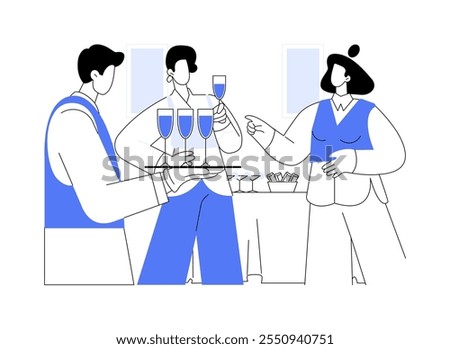Catering service isolated cartoon vector illustrations. Catering service staff offering food and drinks to guests, entertainment business, professional people, festive banquet vector cartoon.