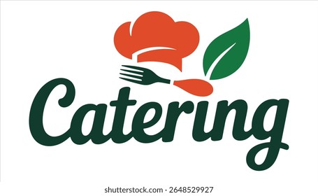 Catering Service Logo with Chef Hat and Fork