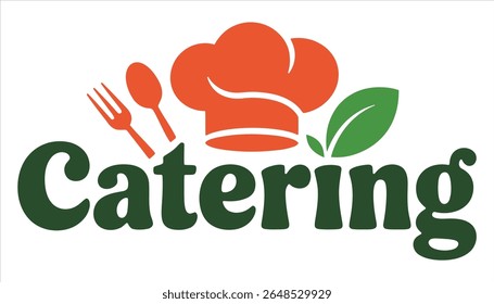 Catering Service Logo with Chef Hat and Fork