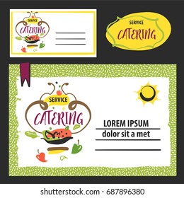 Catering service template banner and logo.