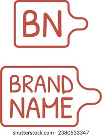 Catering service thin line logo with brand name. Cutting board icon. Design element. Visual identity. Suitable for catering company, food service, event.