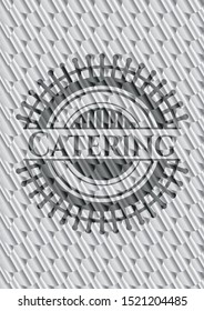 Catering silver emblem or badge. Scales pattern. Vector Illustration. Detailed.