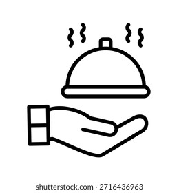 Bandeja de catering Ilustración vectorial de icono de contorno