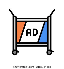 catering trolley color icon vector. catering trolley sign. isolated symbol illustration