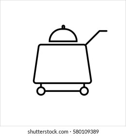 catering trolley icon on white background