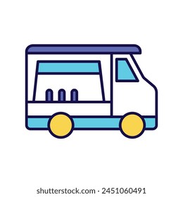 catering van icon with white background vector stock illustration