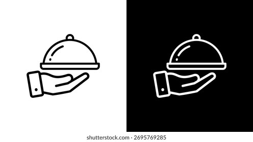 Catering White Icon Set Design