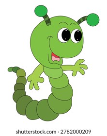 Caterpillar alien isolated on white background