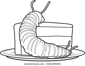 Caterpillar Cake Animal Vector Graphic Art Illustration