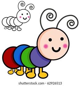 Caterpillar Cartoon Bugs Stock Vector (Royalty Free) 62926513 ...