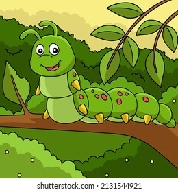 Caterpillar Cartoon Colored Animal Illustration 260nw 2131544921 