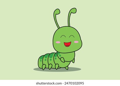 Caterpillar cartoon illustration, insect illustration