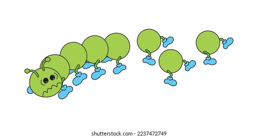 Caterpillar, ilustración de dibujos animados, ilustración vectorial