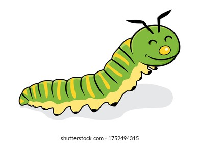 Caterpillar Cartoon Isolated Animals Illustration 