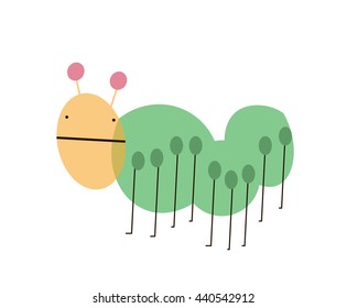 caterpillar colored abstract vector icon