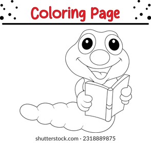 caterpillar coloring book page. Vector Cartoon Cute insects Line Art. bugs coloring book.