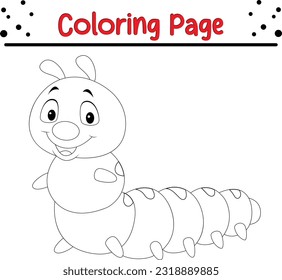 caterpillar coloring book page. Vector Cartoon Cute insects Line Art. bugs coloring book.